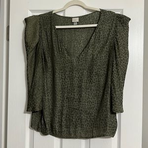 A New Day Green 3/4 sleeve V-neck